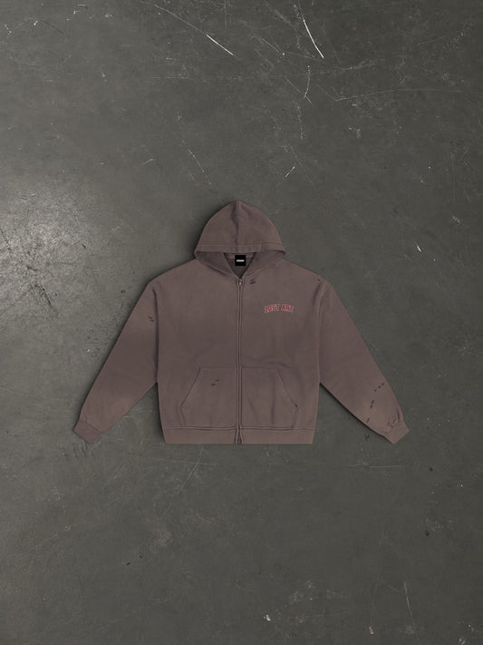 Lost Art Zip Hoodie - Gray Brick