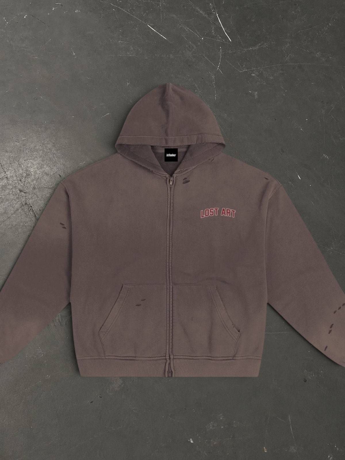 Lost Art Zip Hoodie - Gray Brick