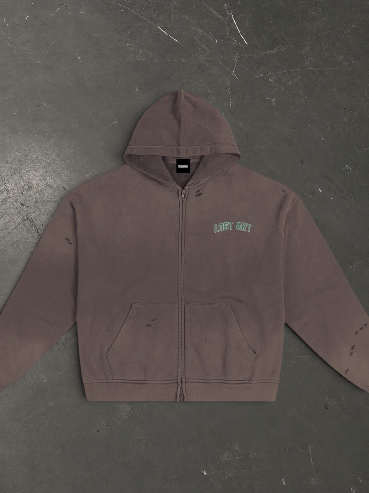 Lost Art Zip Hoodie - Gray Moss