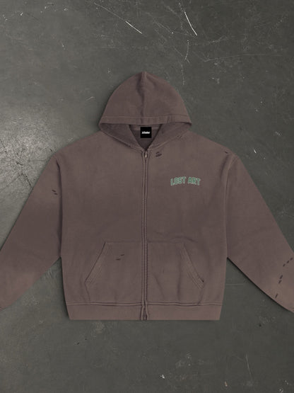 Lost Art Zip Hoodie - Gray Moss